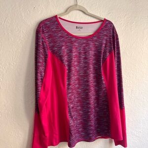 Lands' End Women's Pink Space-Dye Long Sleeve Performance Top